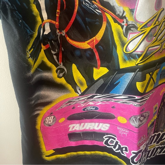 90s NASCAR Jeff Burton double sided print graphic tee L - Picture 4 of 9